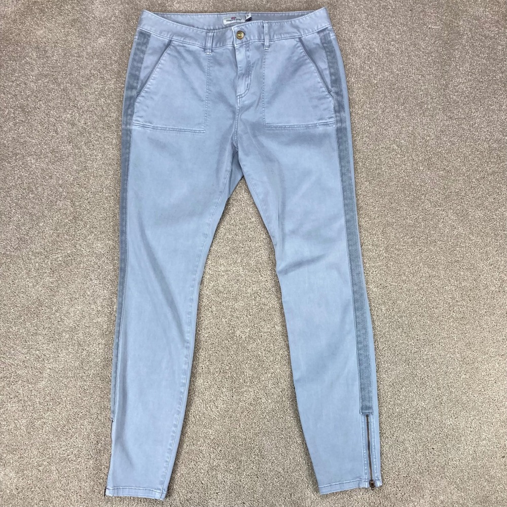 Vineyard Vines Light Blue Skinny Pants with Darker Side Stripes